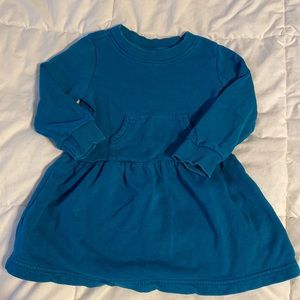 Hanna Andersson sweatshirt dress—teal